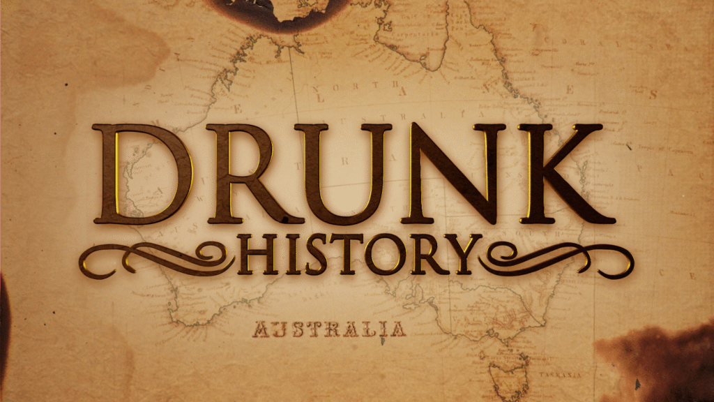 A humorous take on history, where inebriated narrators recount Australian events, brought to life through comedic reenactments.